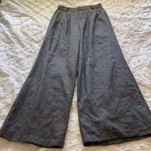 ModCloth gray herringbone wide leg trousers